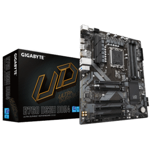GIGABYTE B760 DS3H DDR4 ATX Motherboard – Intel LGA1700. DDR4. PCIe 4.0. Dual M.2. USB 3.2 Gen 2x2. GbE LAN. EZ-Latch. Smart Fan 6