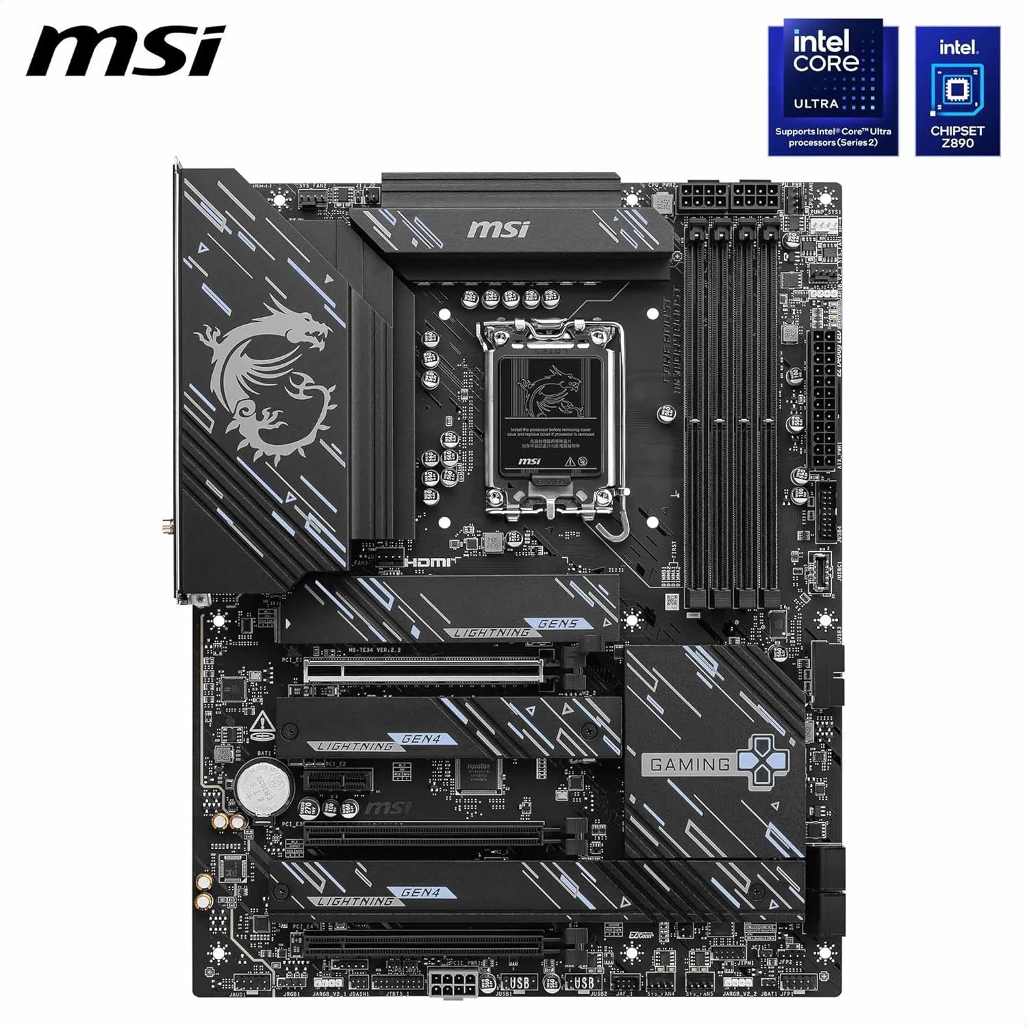 MSI Z890 GAMING PLUS WIFI Motherboard. ATX - Supports Intel Core Ultra Processors (Series 2). LGA 1851 - DDR5 Memory Boost 9200+MT/s OC. 1 x PCIe 5.0 x16. 1 x M.2 Gen5. Intel Killer 5G LAN. Wi-Fi 7:圖片 2