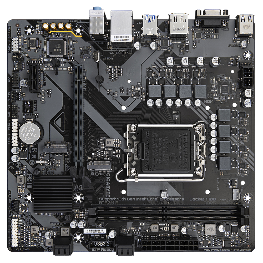 Gigabyte B760M-E (rev. 1.0) – DDR5 Micro-ATX Motherboard. 13th/12th Gen Intel Support. Dual PCIe 4.0 M.2. Smart Fan 6:圖片 4