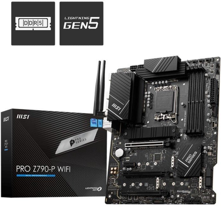 MSI PRO Z790‑P WiFi ATX Motherboard – LGA 1700. Intel Z790. DDR5 7000+ OC. PCIe 5.0. Wi‑Fi 6E & 2.5 Gb LAN