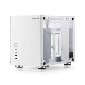 Redragon EB211 Mini-ITX Gaming PC Case. Small Form Factor Computer Chassis w/ Vented Honeycomb Acrylic Transparent Panels. Triple-Slot GPU and 360 Degree Accessibility. White