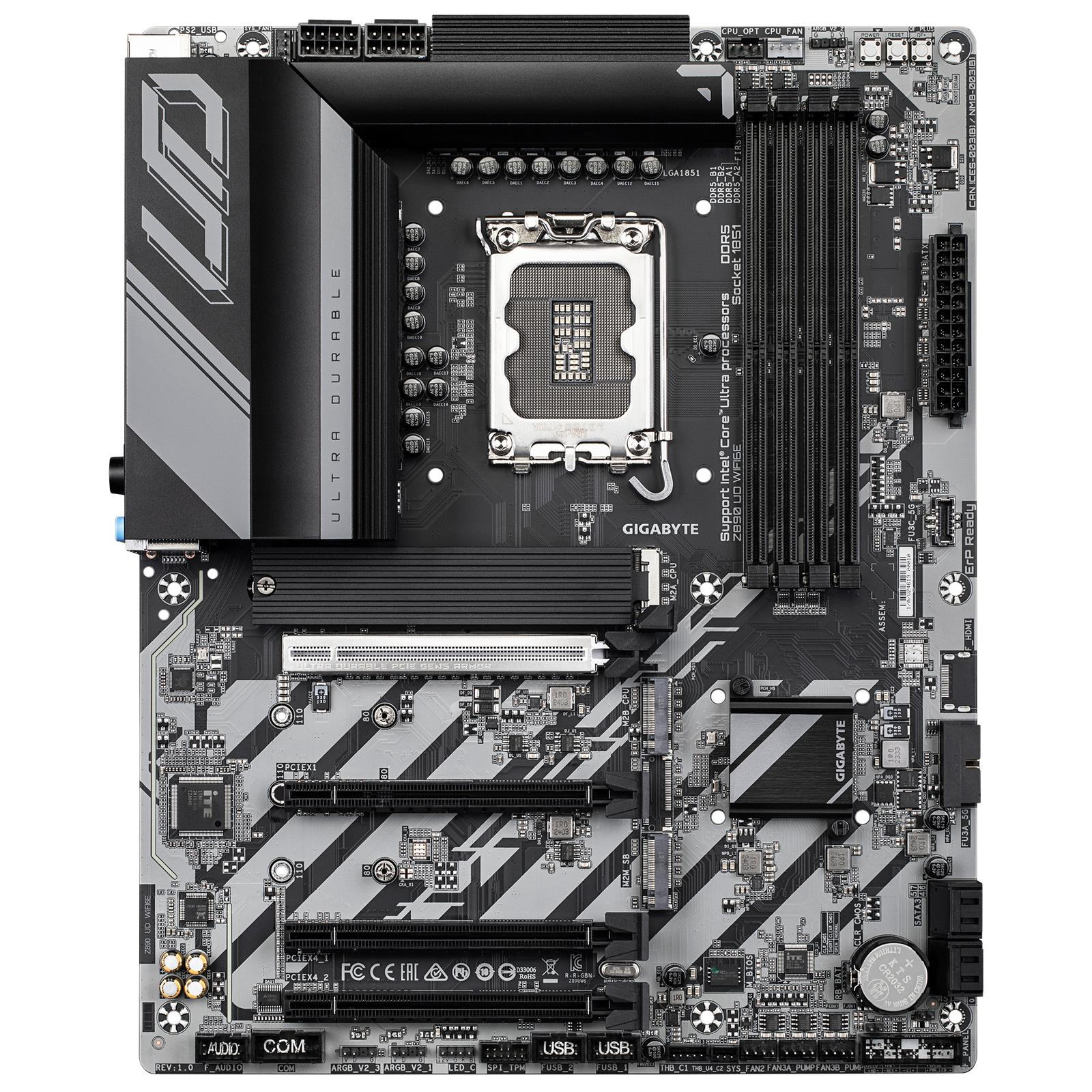 Gigabyte Z890 UD WIFI6E ATX Motherboard – LGA 1851. DDR5 up to 9066 MT/s (OC). PCIe 5.0/M.2. USB4. Wi‑Fi 6E. 2.5 Gb LAN:圖片 2