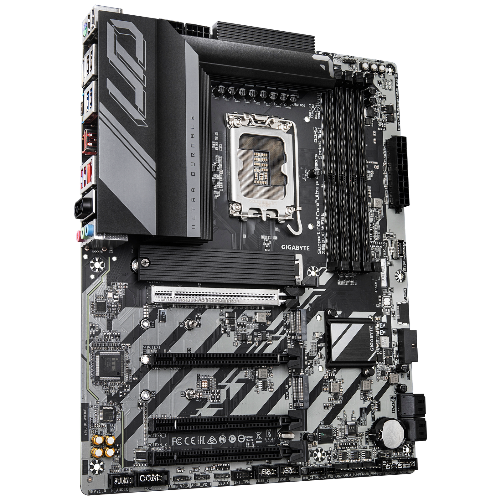 Gigabyte Z890 UD WIFI6E ATX Motherboard – LGA 1851. DDR5 up to 9066 MT/s (OC). PCIe 5.0/M.2. USB4. Wi‑Fi 6E. 2.5 Gb LAN:圖片 3